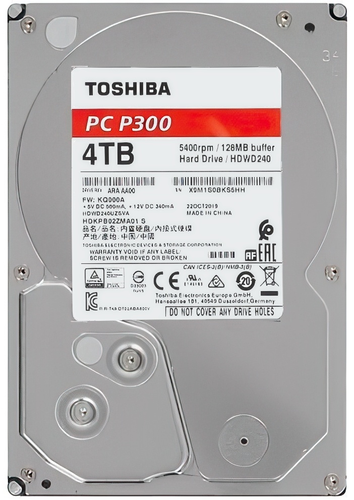 Toshiba P300 HDWD240UZSVA, 4ТБ, HDD, SATA III, 3.5"