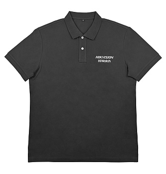 Hikvision/Hiwatch Рубашка с воротником поло черная, XL