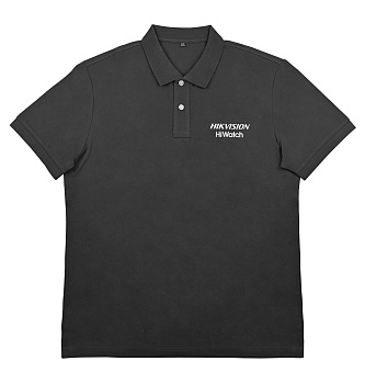 Hikvision/Hiwatch Рубашка с воротником поло черная, XXL